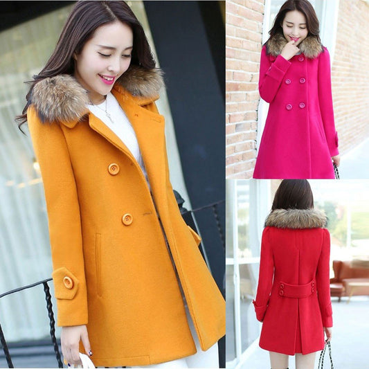 Women Casual Medium And Long Slim Jacket Winter Woolen Thick Coat пальто женское winter coat women